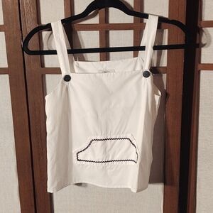 New Orleans Peony White Sleeveless Cotton Blouse Sz Girls (8/9)